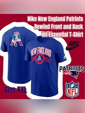 Nike New England Patriots Rewind Front and Back Hit Essential T-Shirt, Size XXL
